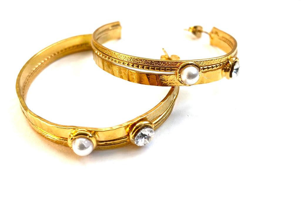 Σκουλαρίκι Κρίκος Χειροποίητο.