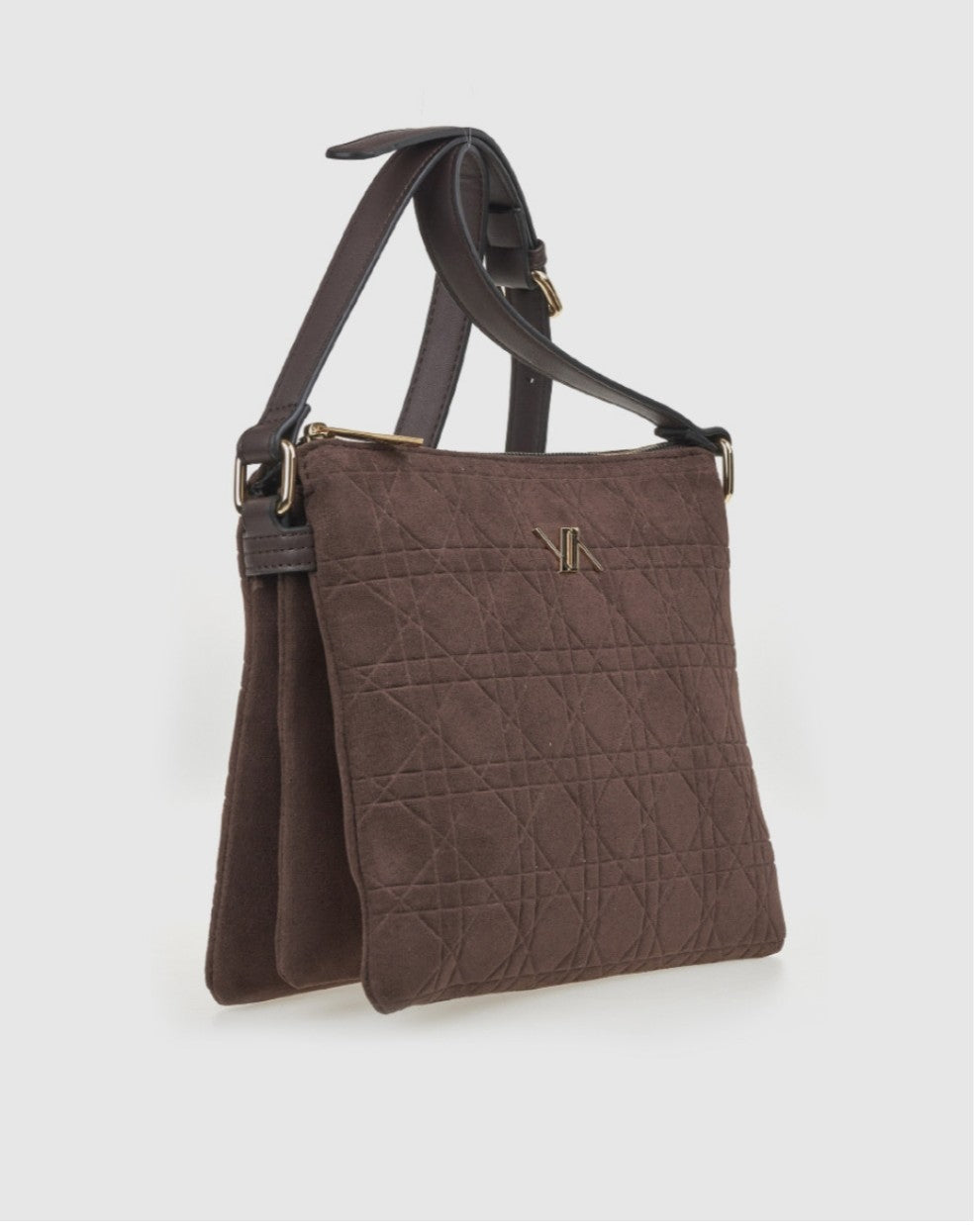 Verde Γυναικεία Τσάντα Χιαστή Καφέ.